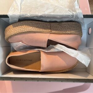 Brand new sun + stone blush canvas slip ons